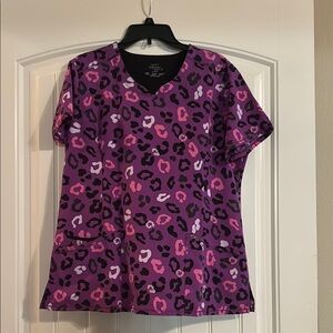 Cherokee Purple and Pink Boxy Short Sleeve Blouse